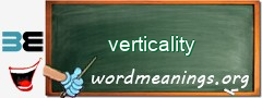 WordMeaning blackboard for verticality